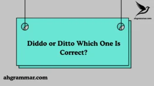 Diddo or Ditto Which One Is Correct?