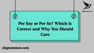 Per Say or Per Se? Which Is Correct